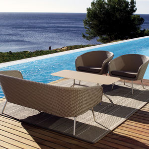 contemporary coffee table / glass / stainless steel / rectangular