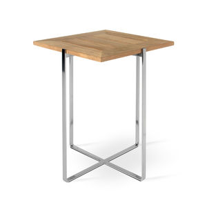 contemporary side table / glass / stone / tempered glass