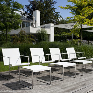contemporary armchair / stainless steel / Batyline® / garden