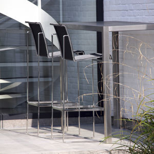 contemporary bar chair / Batyline® / stainless steel / brushed metal