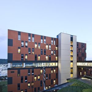 terracotta cladding / smooth / panel / gray