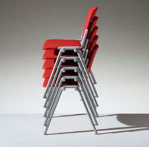stackable conference chair / molded plywood / metal