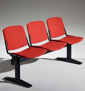metal beam chairs / plastic / 3-seater / indoor