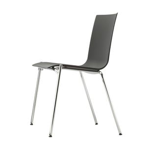contemporary visitor chair / with armrests / stackable / molded plywood