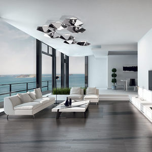 original design ceiling light / glass / metal / LED