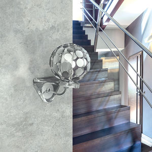 contemporary wall light / steel / LED / round
