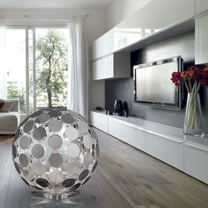 floor lamp / contemporary / steel / silver