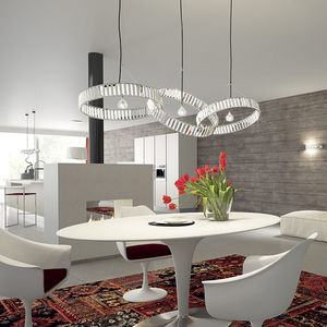 pendant lamp / contemporary / metal / glass