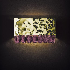 contemporary wall light / crystal / halogen / rectangular