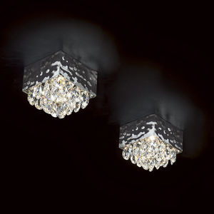 contemporary ceiling light / square / crystal / halogen