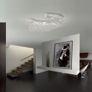 contemporary ceiling light / crystal / fluorescent / residential