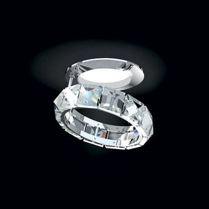 contemporary ceiling light / round / crystal / LED