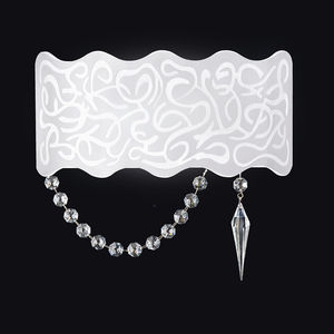 contemporary wall light / crystal / fabric / LED