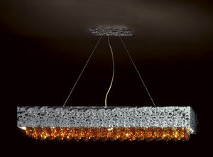 hanging light fixture / LED / linear / crystal