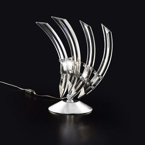 table lamp / traditional / glass / red