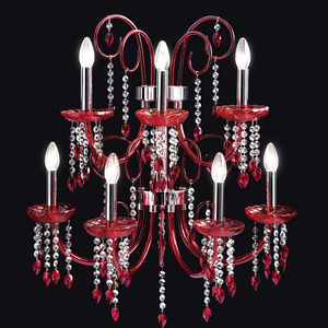 traditional wall light / crystal / halogen