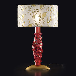 table lamp / contemporary / fabric / white