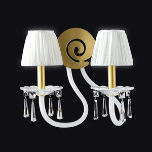 traditional wall light / crystal / fabric / halogen