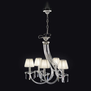 traditional chandelier / crystal / fabric / incandescent