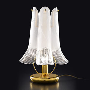 table lamp / contemporary / crystal / white