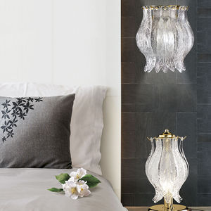 contemporary wall light / crystal / halogen