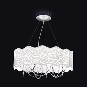 contemporary chandelier / crystal / fabric / incandescent