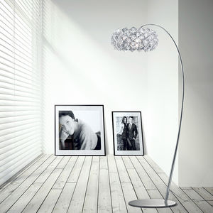 floor-standing lamp / contemporary / metal / crystal