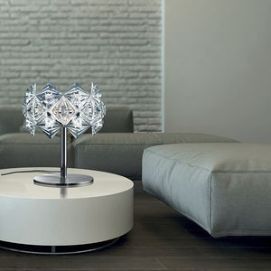 table lamp / contemporary / crystal / silver