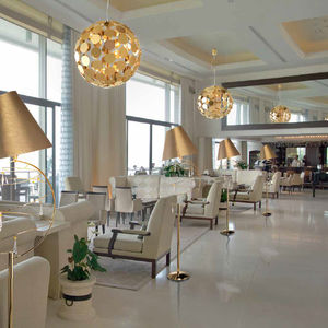 pendant lamp / contemporary / steel / golden