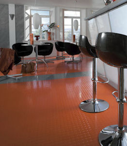 rubber flooring / commercial / tile / waxed