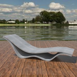 minimalist design sun lounger / high-performance concrete / for public spaces / modular