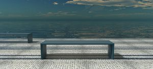 public bench / minimalist design / high-performance concrete