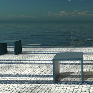 public bench / minimalist design / high-performance concrete / stand-up