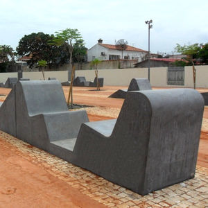 public bench / contemporary / concrete / with backrest