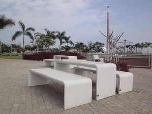 picnic table / rectangular / contemporary / concrete