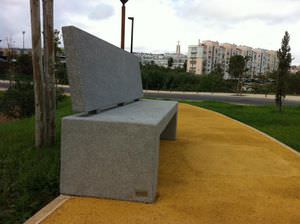 public bench / traditional / concrete / with backrest