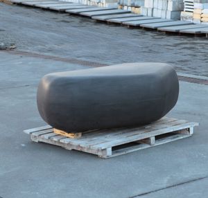 public bench / organic design / concrete / stand-up