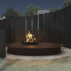 wood-burning fire pit / metal / contemporary