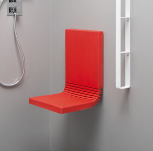 removable shower seat / steel / polyurethane / wall-mounted