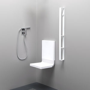 removable shower seat / steel / polyurethane / wall-mounted