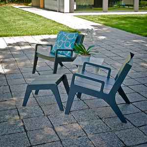 contemporary armchair / polyethylene / rocker / 100% recyclable