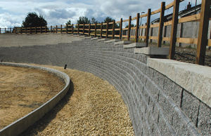 solid concrete block / for retaining walls / rectangular