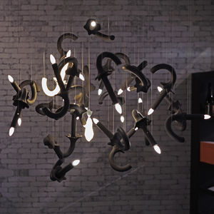 custom chandelier / original design / porcelain / LED