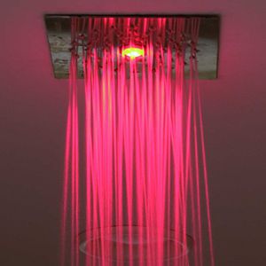 ceiling-mounted shower head / square / with chromotherapy