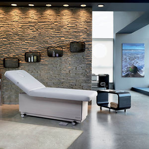 electric massage table / wooden / height-adjustable / warming