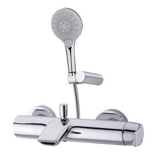 shower mixer tap / for bathtubs / wall-mounted / chromed metal