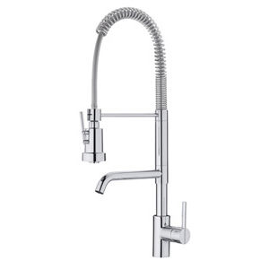 brass mixer tap / kitchen / 1-hole / with pull-out spray
