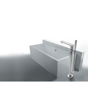 bathtub mixer tap / floor-mounted / chromed metal / bathroom