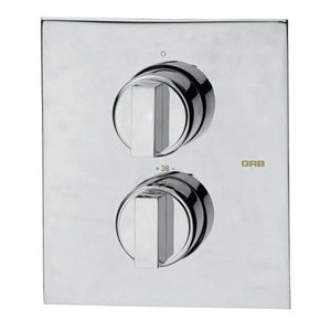 shower double-handle mixer tap / built-in / chromed metal / thermostatic