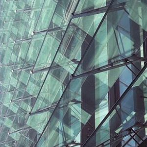 glass solar shading / for facades / horizontal